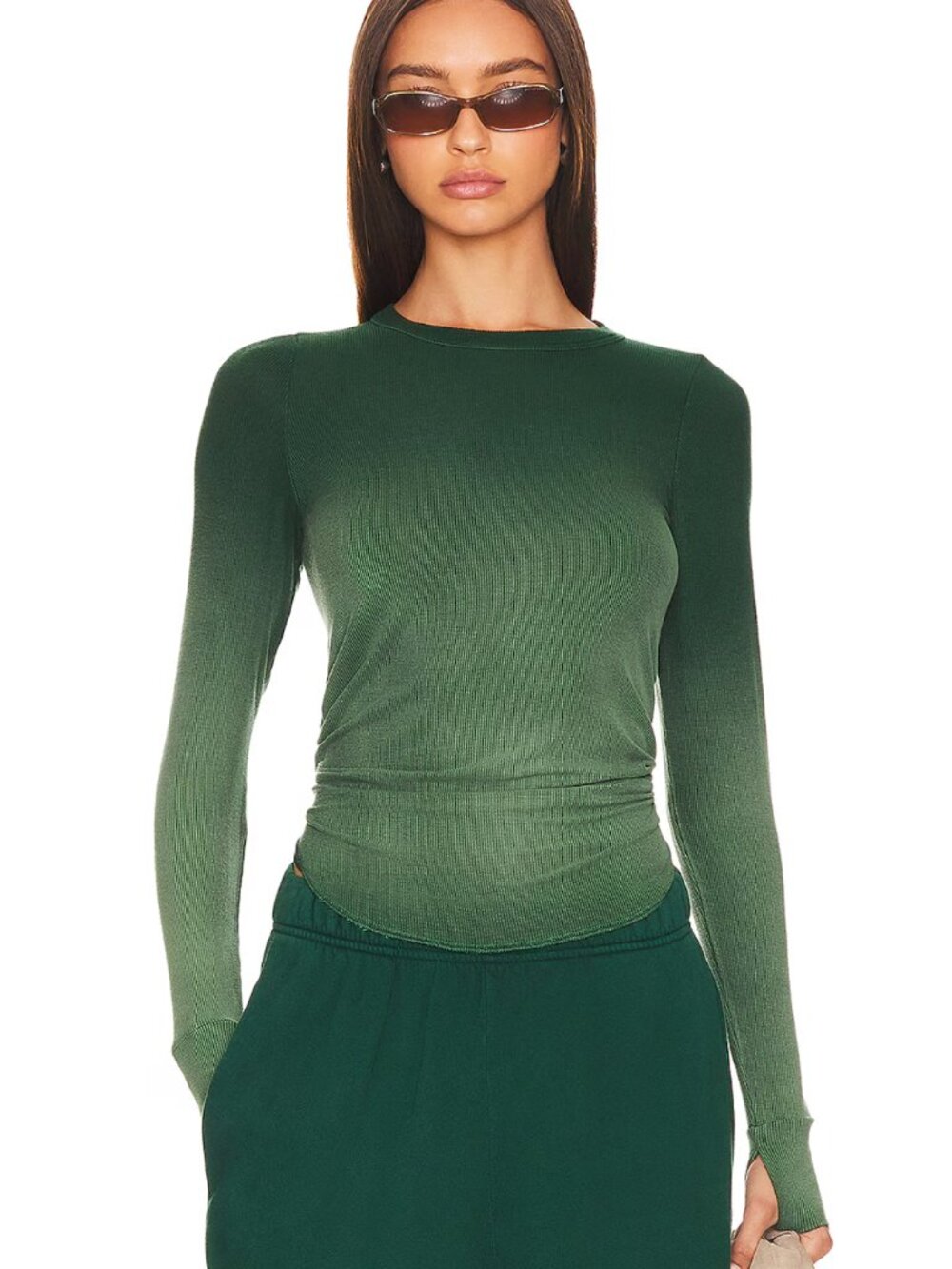 Alick Long Sleeve Tee Michael Lauren Green Ombre Long Sleeve | Size: Small